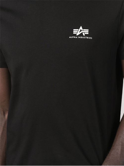 T-shirt uomo Alpha Industries nera basic logo Alpha Industries | 18850503